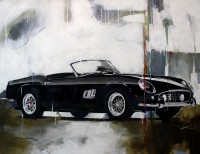 Shan Amrohvi, Oil on Canvas, 24 x 36 inch, Vintage Car painting, AC-SA-057